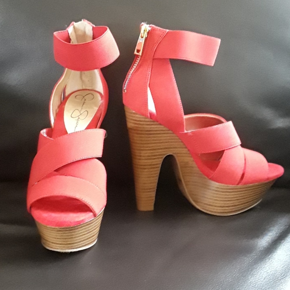 Jessica Simpson chunky platform heels